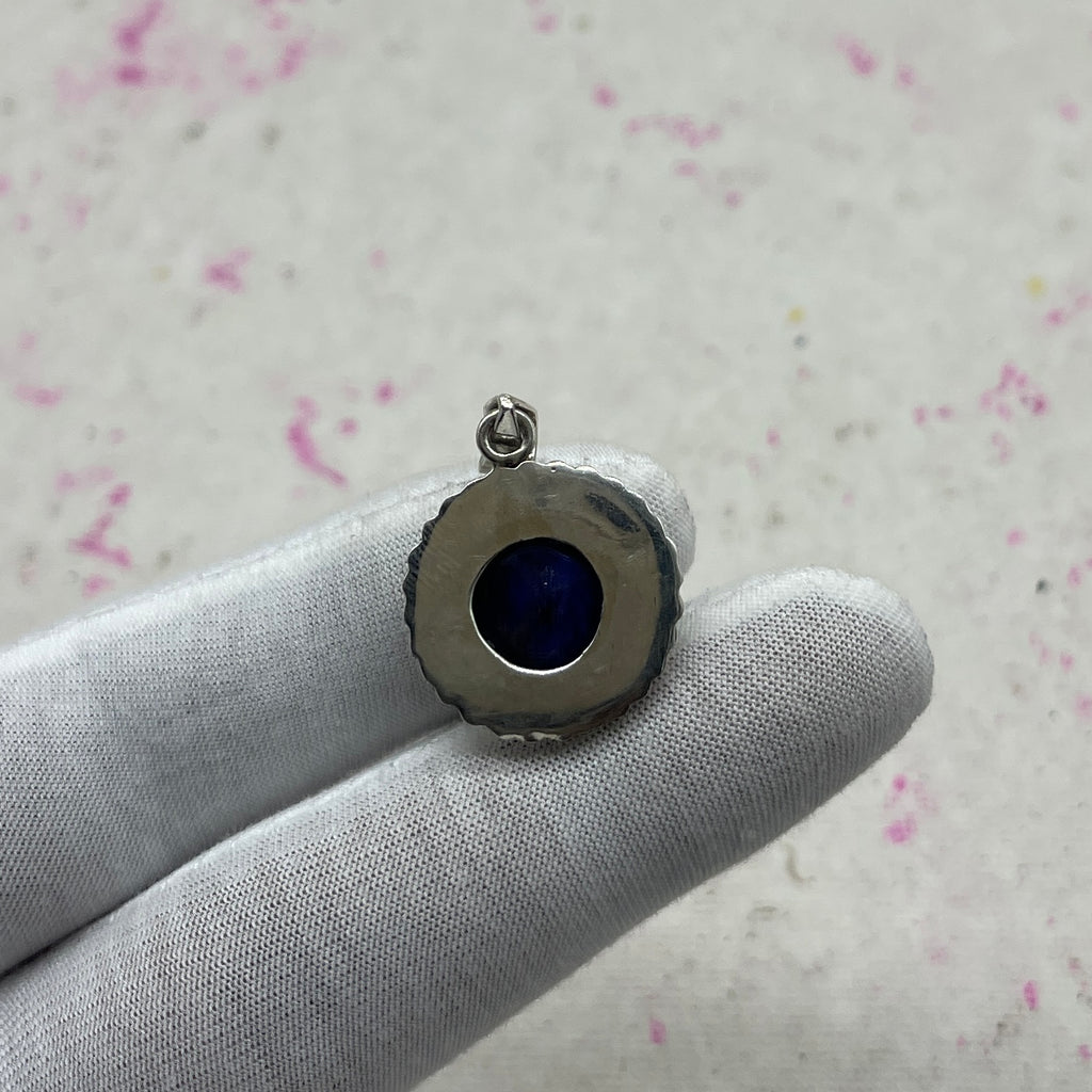 Dyed Sapphire 925 Sterling Silver Handmade Pendant | Elegant Statement Jewelry