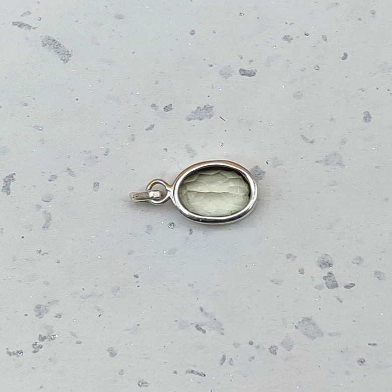 925 Silver Cut Green Amethyst Necklace Birthstone Gift