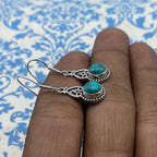 Natural Turquoise Round Shape Earrings