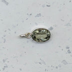 925 Silver Cut Green Amethyst Necklace Birthstone Gift