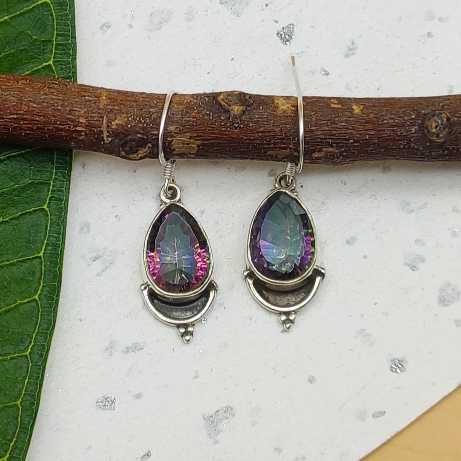 Handmade Statement Mystic Topaz 925 Sterling Silver Earring