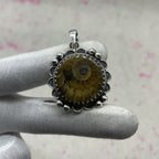 Ammonite Shell 925 Sterling Silver Handmade Pendant | Natural Spiral Fossil Pendant