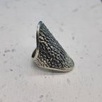 Textured Pattern 925 Solid Silver Long Mandala Rings