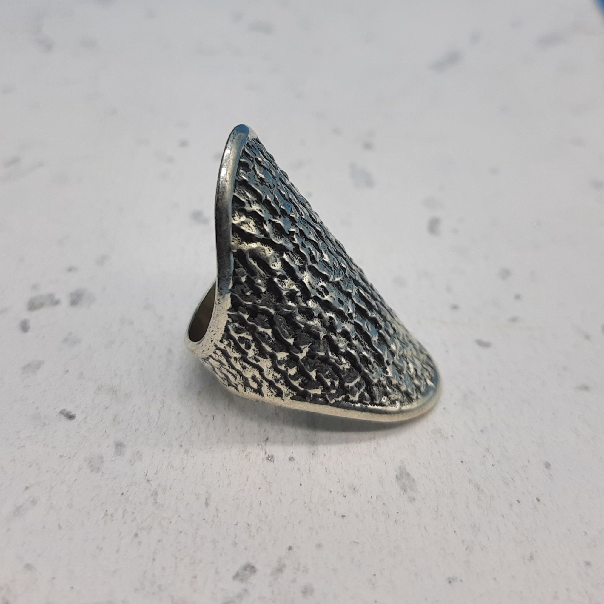 Textured Pattern 925 Solid Silver Long Mandala Rings