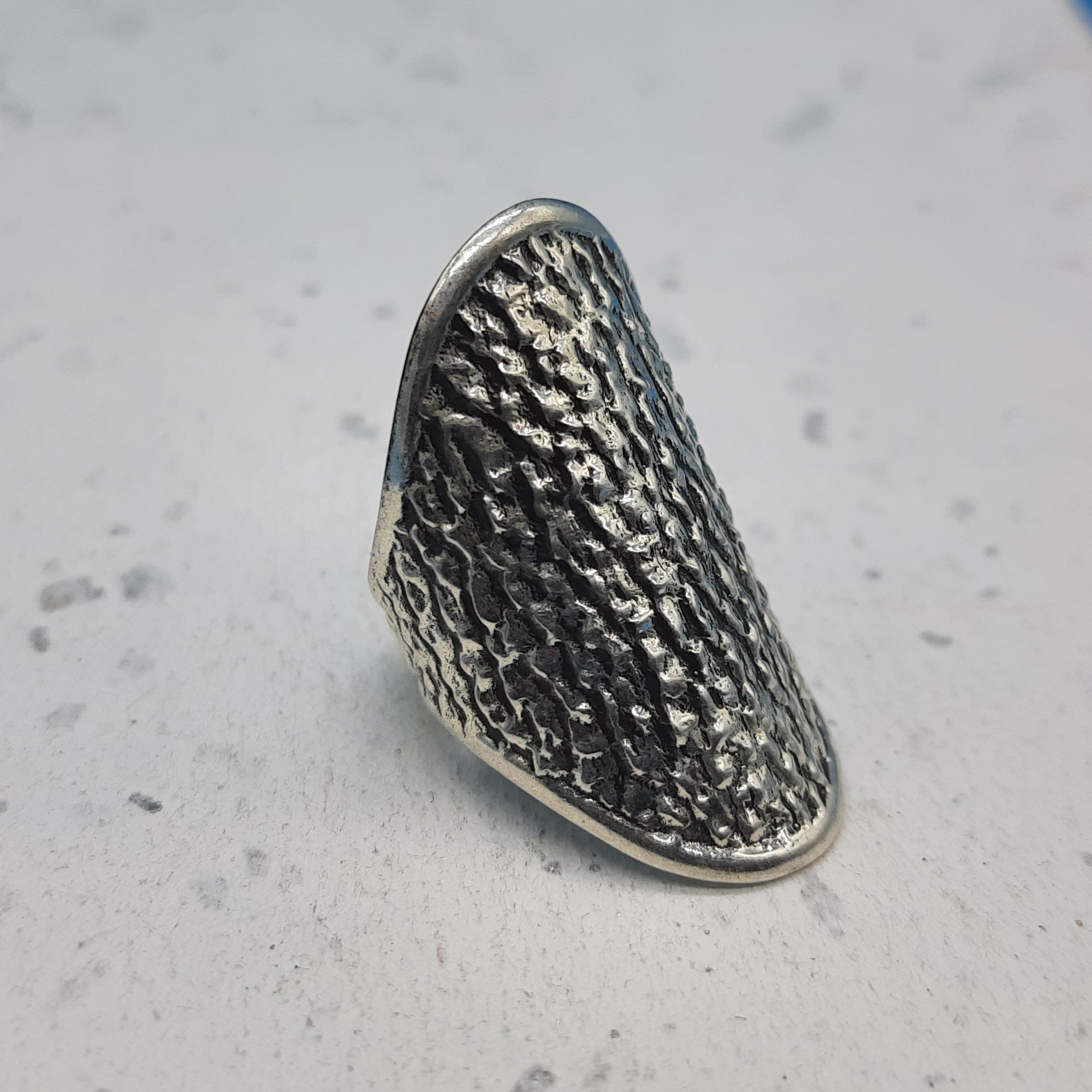 Textured Pattern 925 Solid Silver Long Mandala Rings