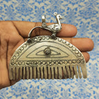 Peacock Comb Design Pendant – Handcrafted Silver Tribal Indian Village Heritage Piece