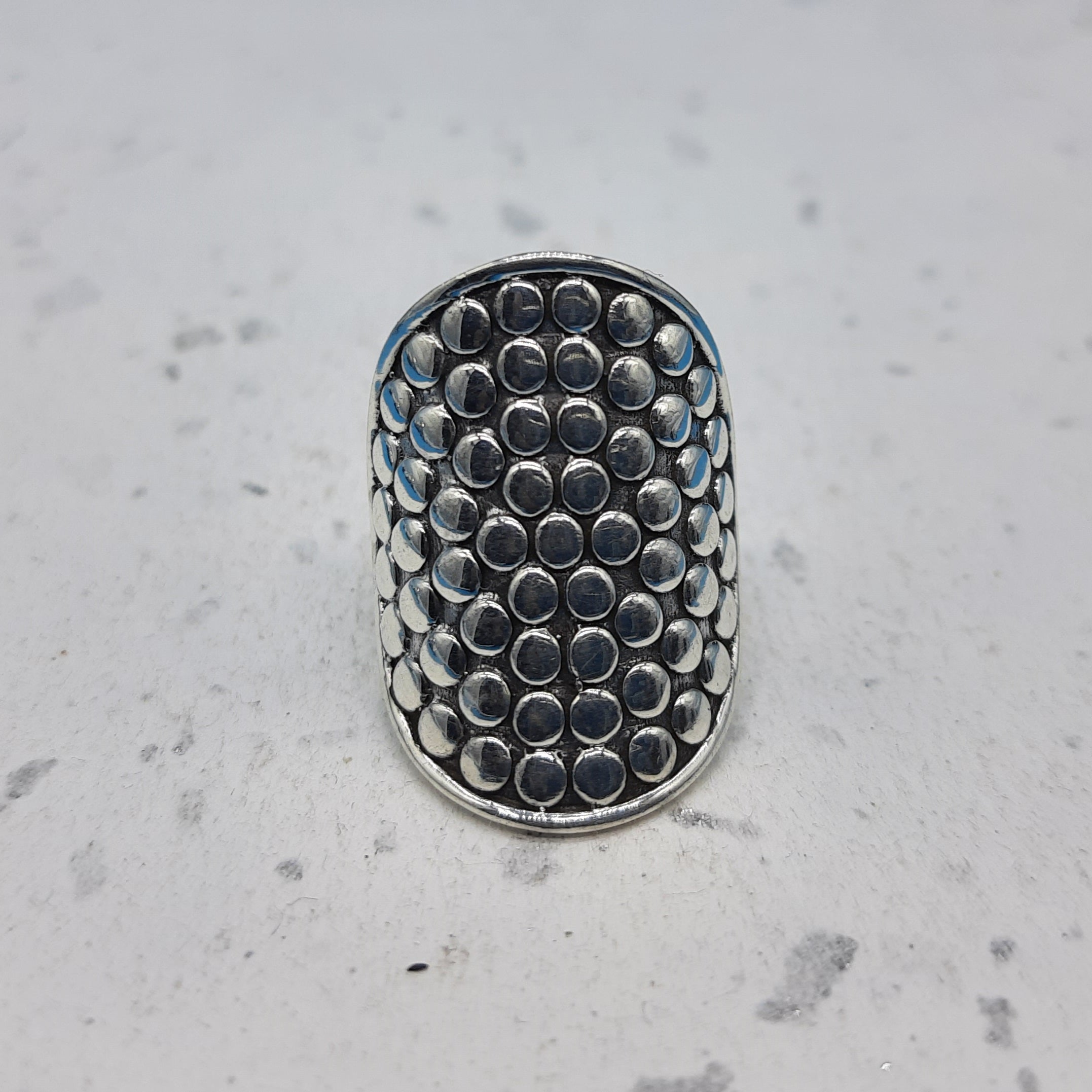 Textured Pattern 925 Solid Silver Long Mandala Rings