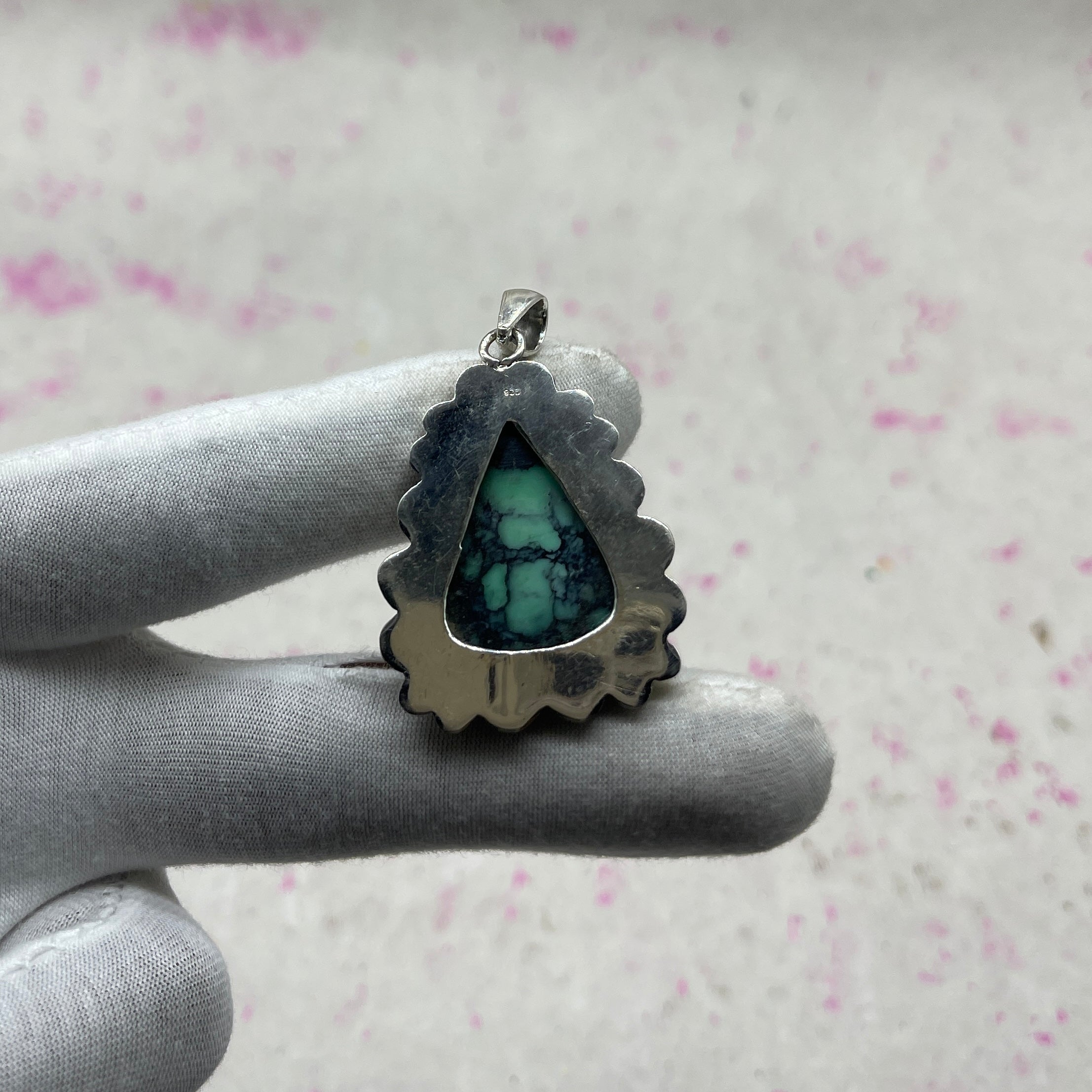 Turquoise 925 Sterling Silver Handmade Pendant | Classic Boho Jewelry