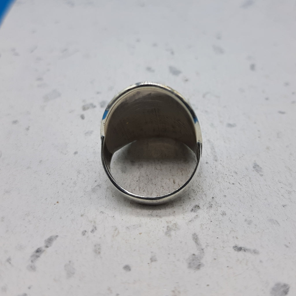 Textured Pattern 925 Solid Silver Long Mandala Rings