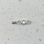 Blue Topaz Pearl 925 Silver Prong Set Boho Pendant