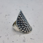 Textured Pattern 925 Solid Silver Long Mandala Rings