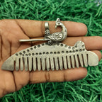 Peacock Comb Artisan Pendant – Handmade Silver Traditional Ethnic Statement Jewelry