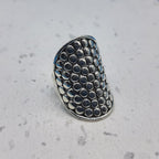 Textured Pattern 925 Solid Silver Long Mandala Rings