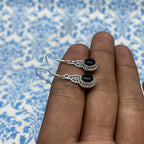 925 Silver Black Onyx Dangle Earrings – Statement Gemstone Jewelry