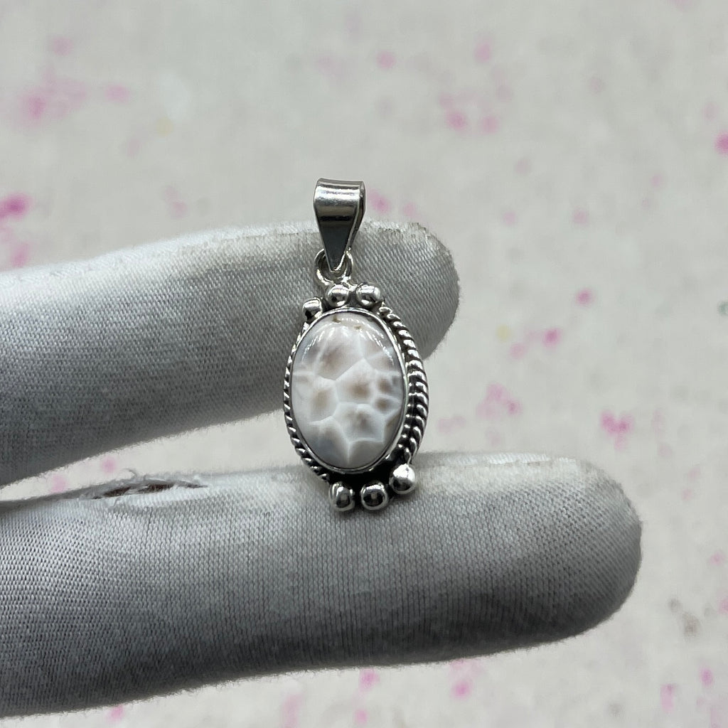 Pink Larimar 925 Sterling Silver Handmade Pendant | Pastel Statement Pendant