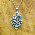 Faceted Green Amethyst 925 Silver Chunky Pendant