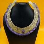 Tribal Hasli Amethyst 925 Silver Choker Rajasthani Necklace