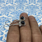 925 Sterling Silver Black Onyx Trillion Shape Earring