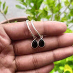 Drop Black Onyx  925 Sterling Silver Earrings