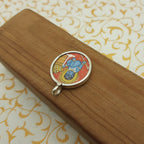 Lord Krishna Hand-Painted Pendant in 925 Sterling Silver – Divine Flute Art Jewelry