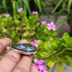 Natural Chrysocolla Gemstone 925 Silver Pendant Boho Jewelry