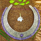 Tribal Hasli Amethyst 925 Silver Choker Rajasthani Necklace
