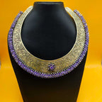 Tribal Hasli Amethyst 925 Silver Choker Rajasthani Necklace