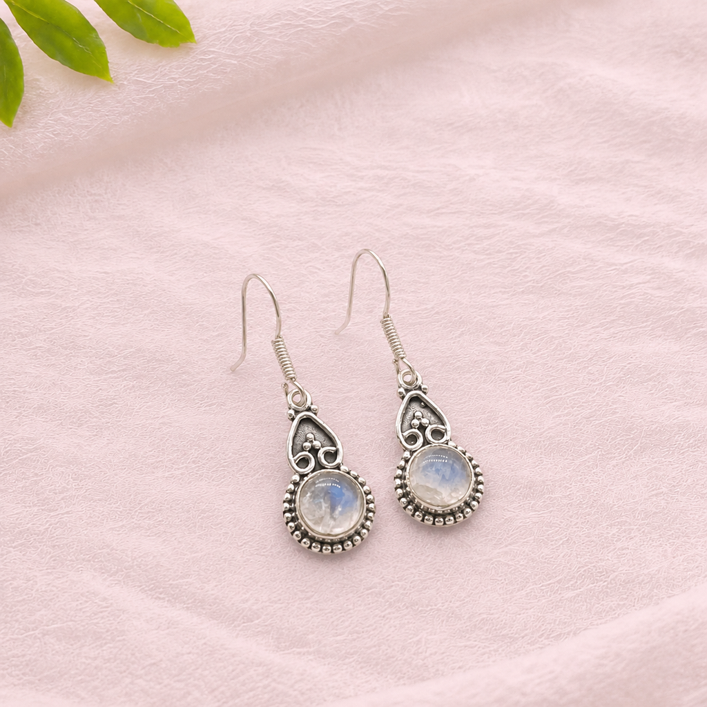Dainty Moonstone Earrings – Everyday 925 Silver Jewelry