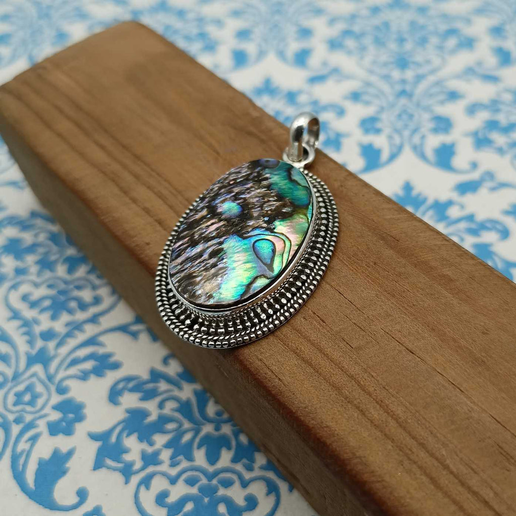 Abalone Shell 925 Sterling Silver Handmade Nepali Boho Chic Jewelry