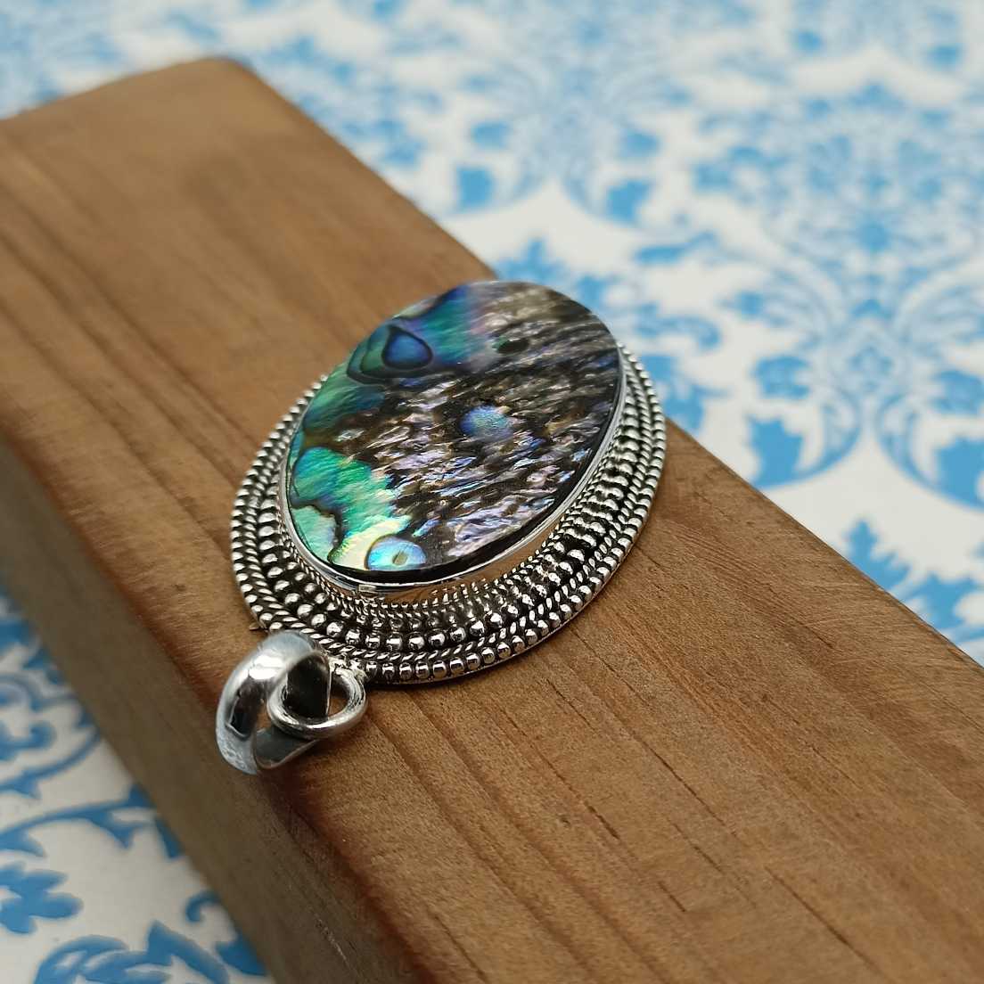 Abalone Shell 925 Sterling Silver Handmade Nepali Boho Chic Jewelry