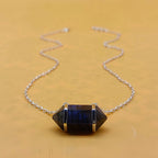 Labradorite Double Terminated 925 Silver Chain Pendant
