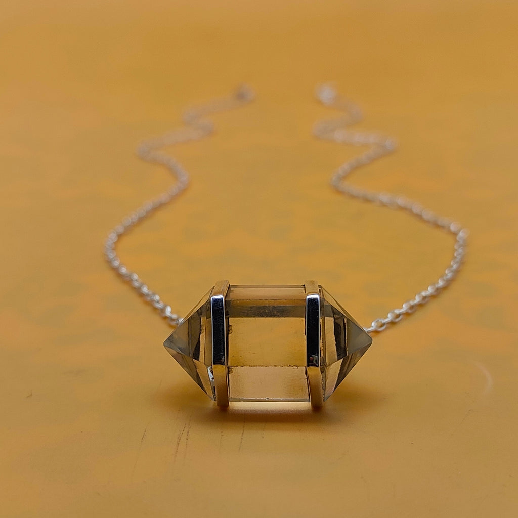 Crystal Double Terminated 925 Silver Chain Pendant