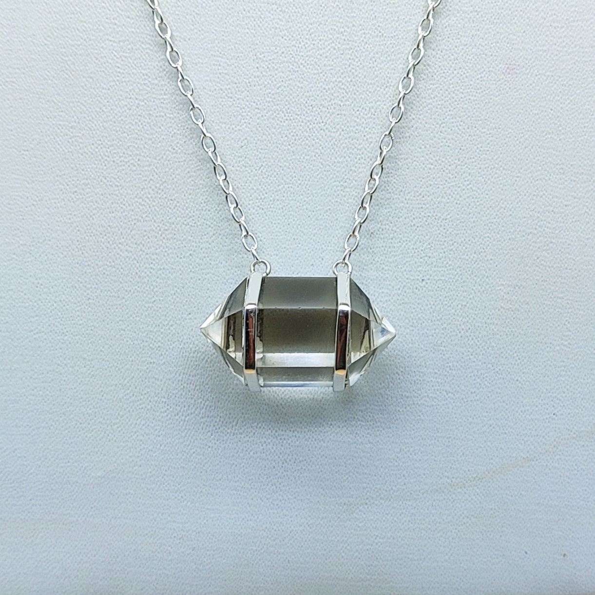 Crystal Double Terminated 925 Silver Chain Pendant