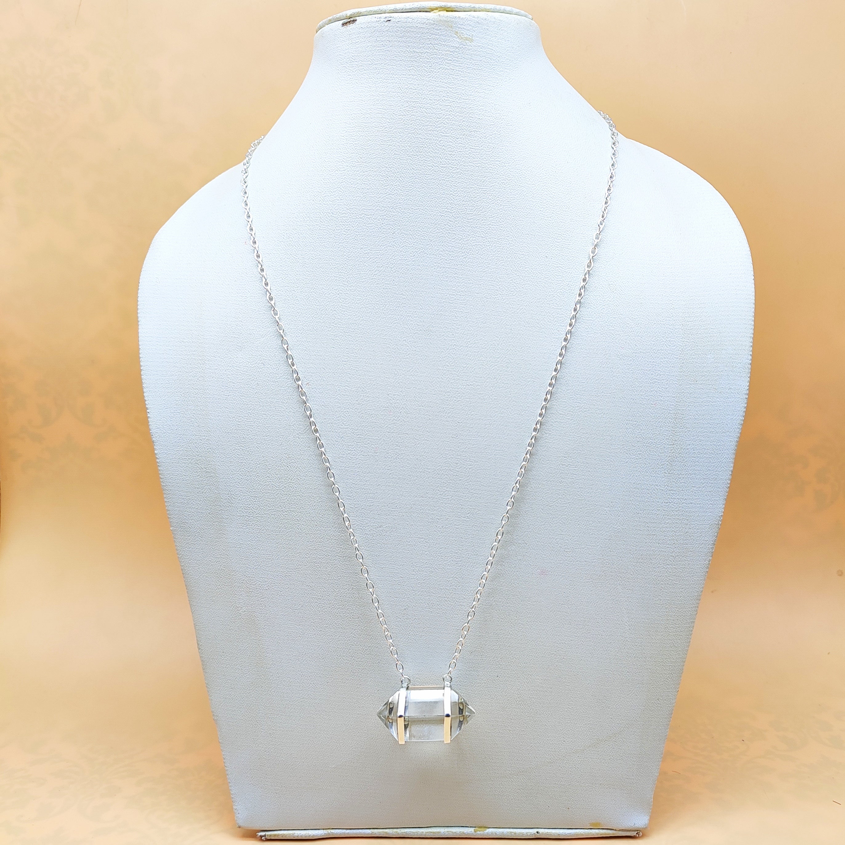 Crystal Double Terminated 925 Silver Chain Pendant