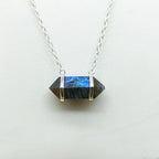 Labradorite Double Terminated 925 Silver Chain Pendant