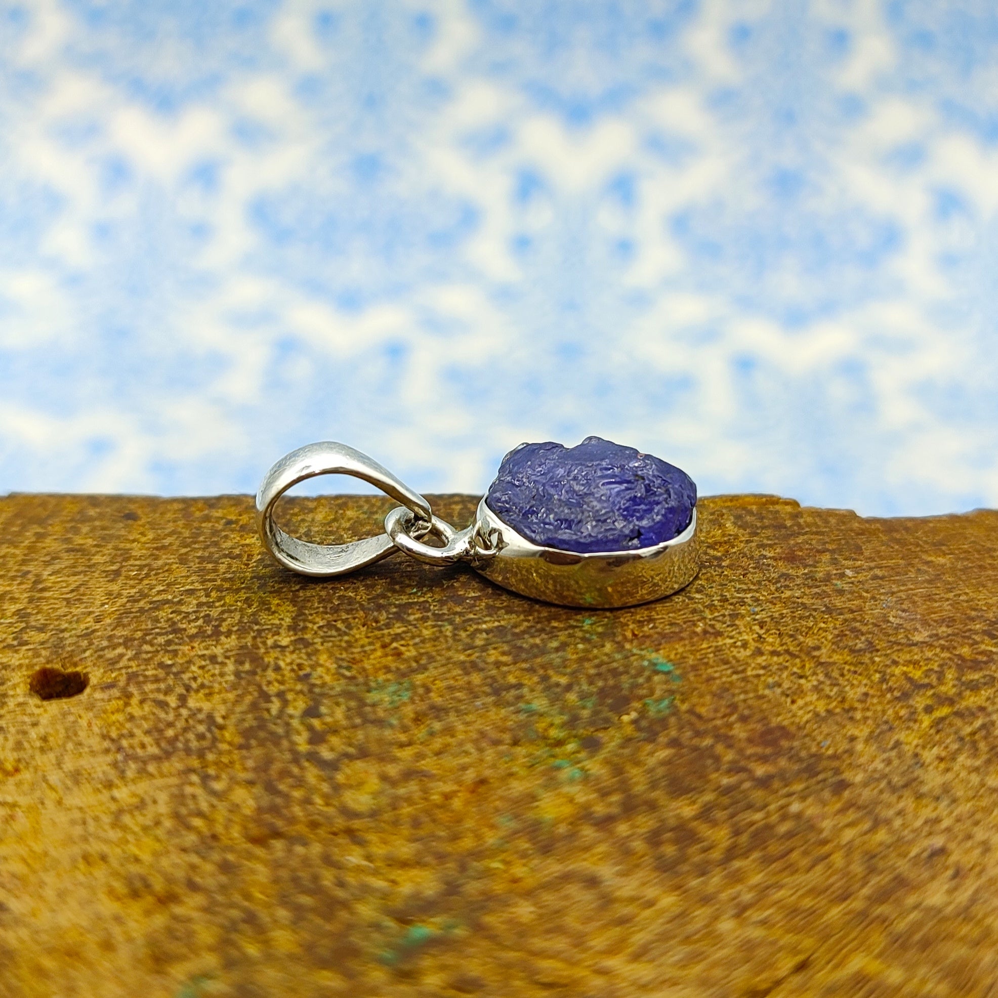Raw Tanzanite 925 Silver Rough Pendant Necklace