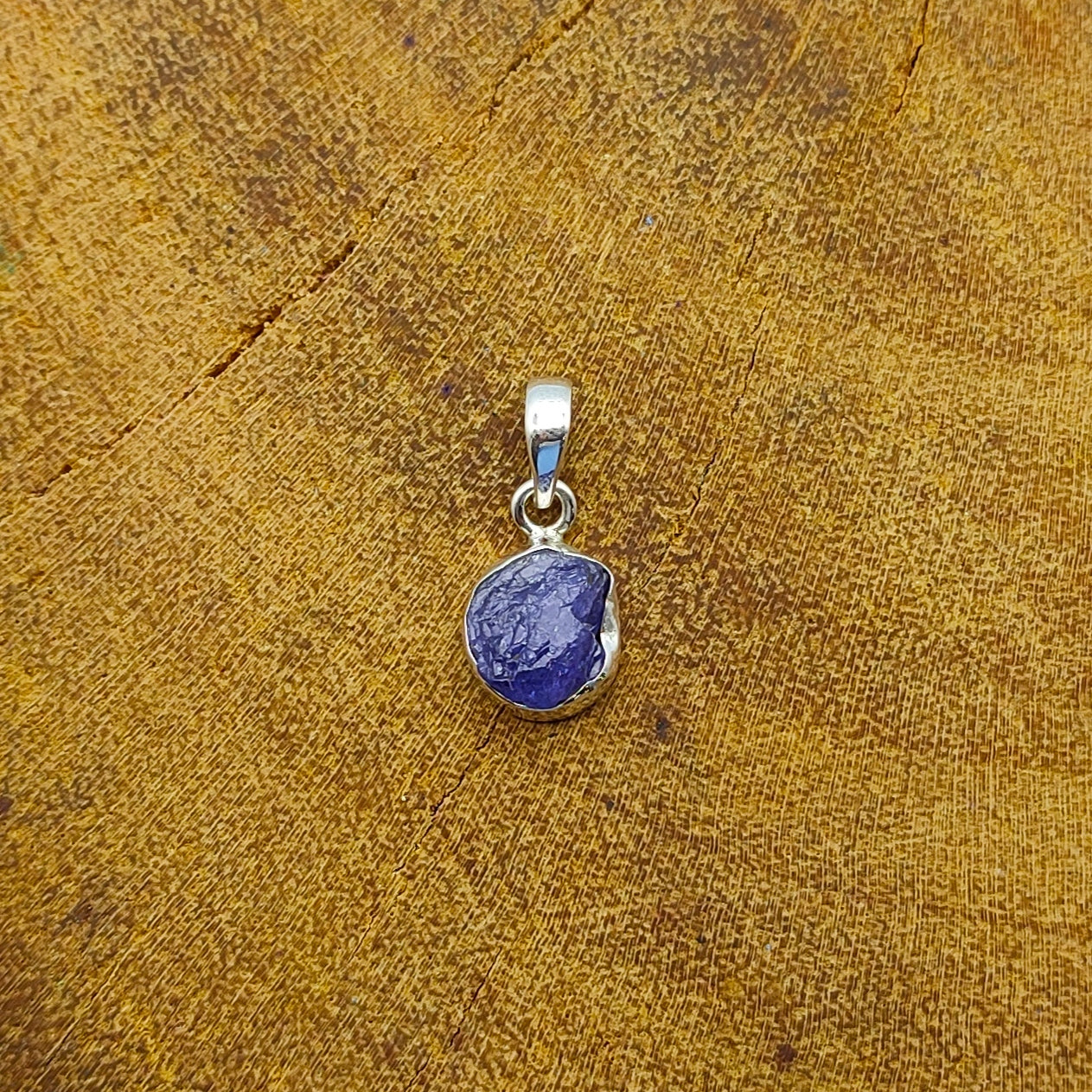 Raw Tanzanite 925 Silver Rough Pendant Necklace