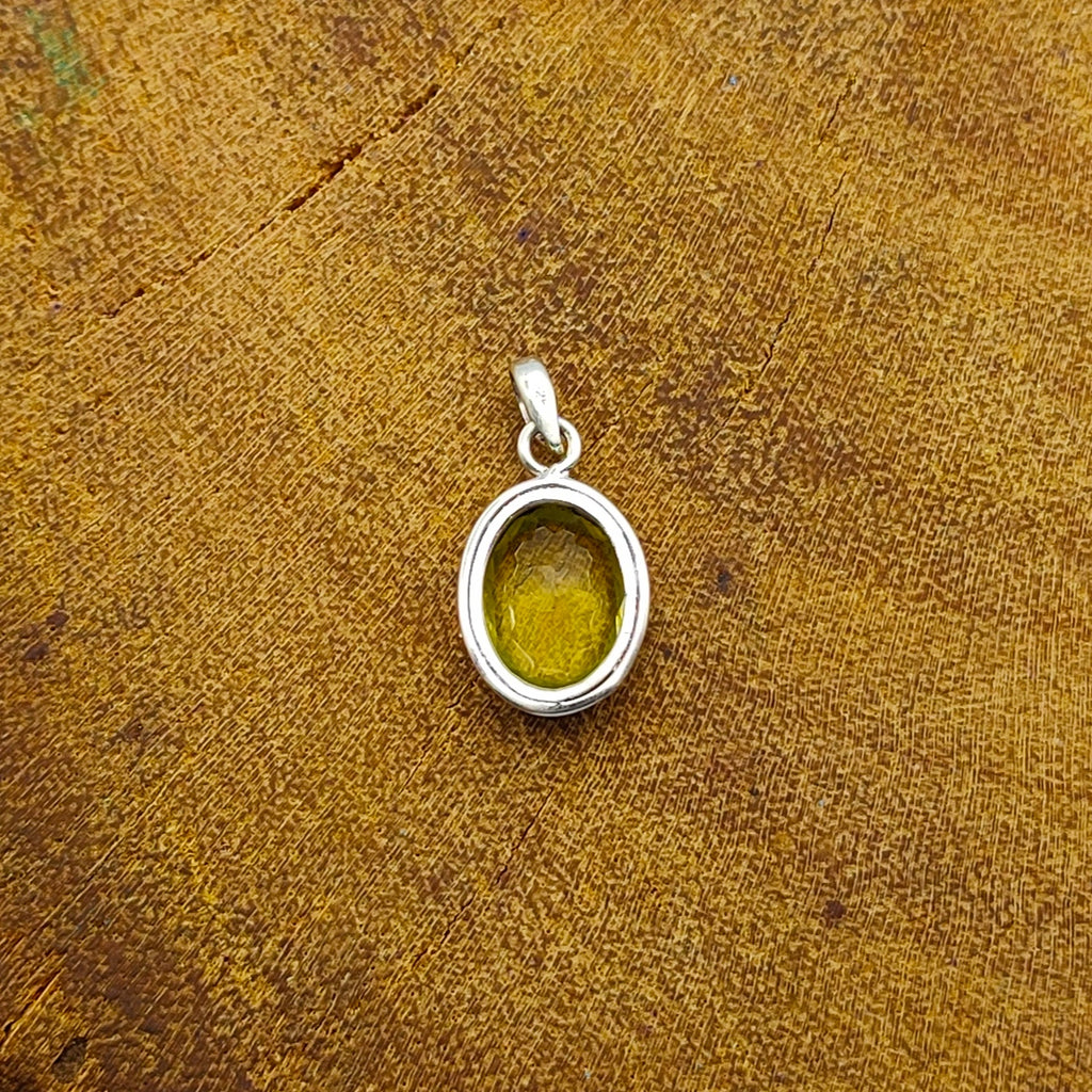 Lemon Topaz 925 Silver Faceted Dainty Pendant Necklace