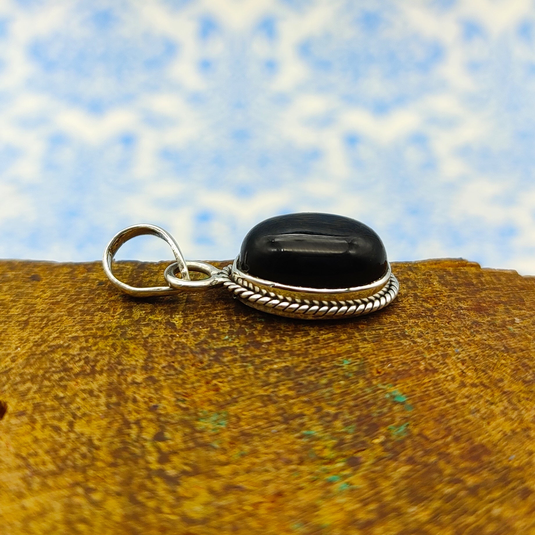 Black Onyx 925 Silver Artisan Pendant Necklace Gift
