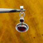 Garnet Oval 925 Silver Dainty Pendant Wholesale
