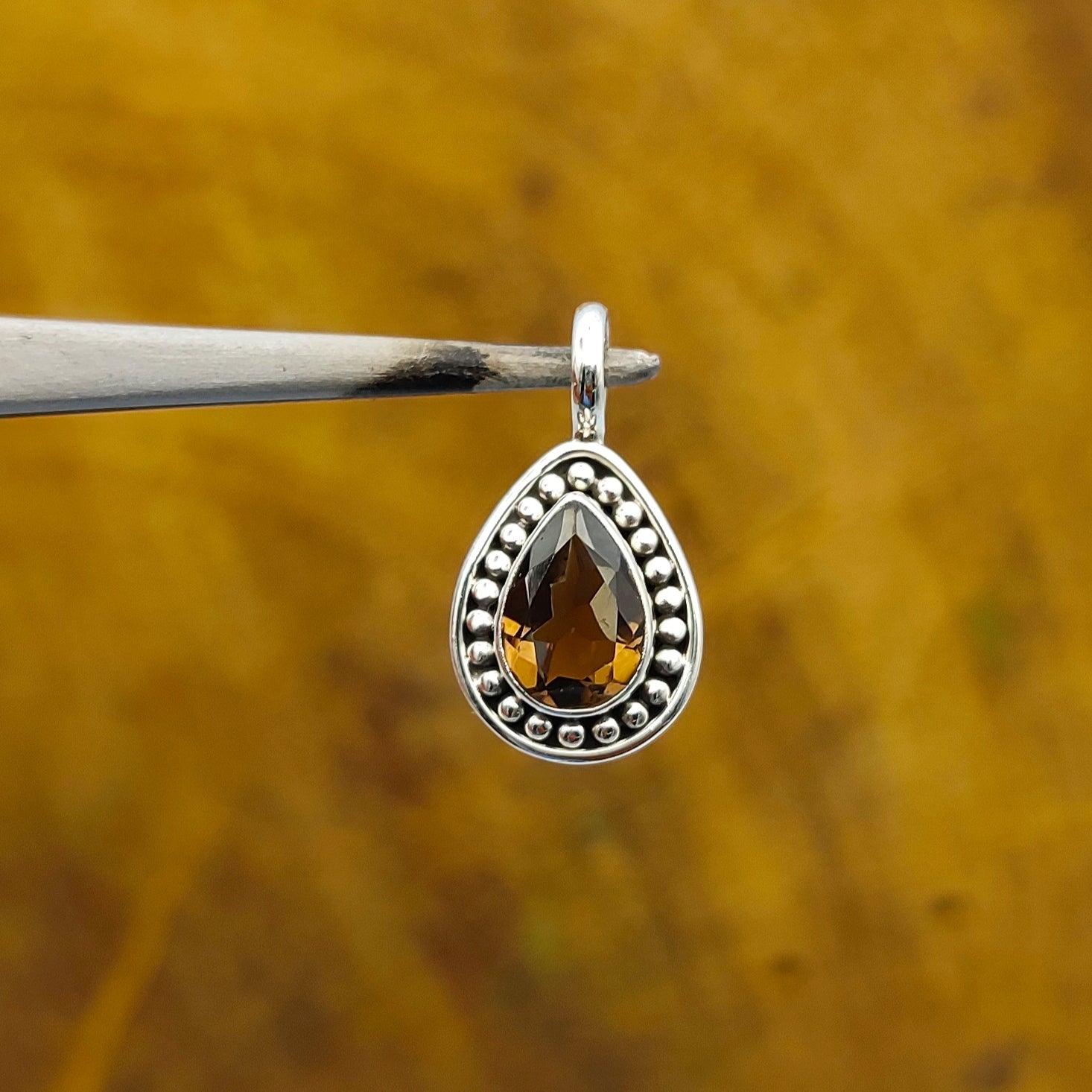 Smoky Quartz 925 Silver Faceted Light Pendant Wholesale