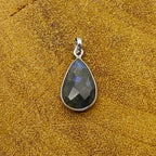 Labradorite 925 Silver Bezel Pendant Artisan Low Price