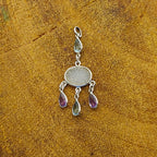 Druzy Amethyst Blue Topaz 925 Silver Designer Pendant