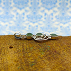 Green Onyx 925 Silver Triple Stone Dainty Necklace