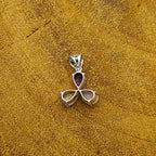 Amethyst Rose Quartz Crystal 925 Silver Triple Pendant