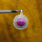 Purple Copper Turquoise 925 Silver Dainty Necklace
