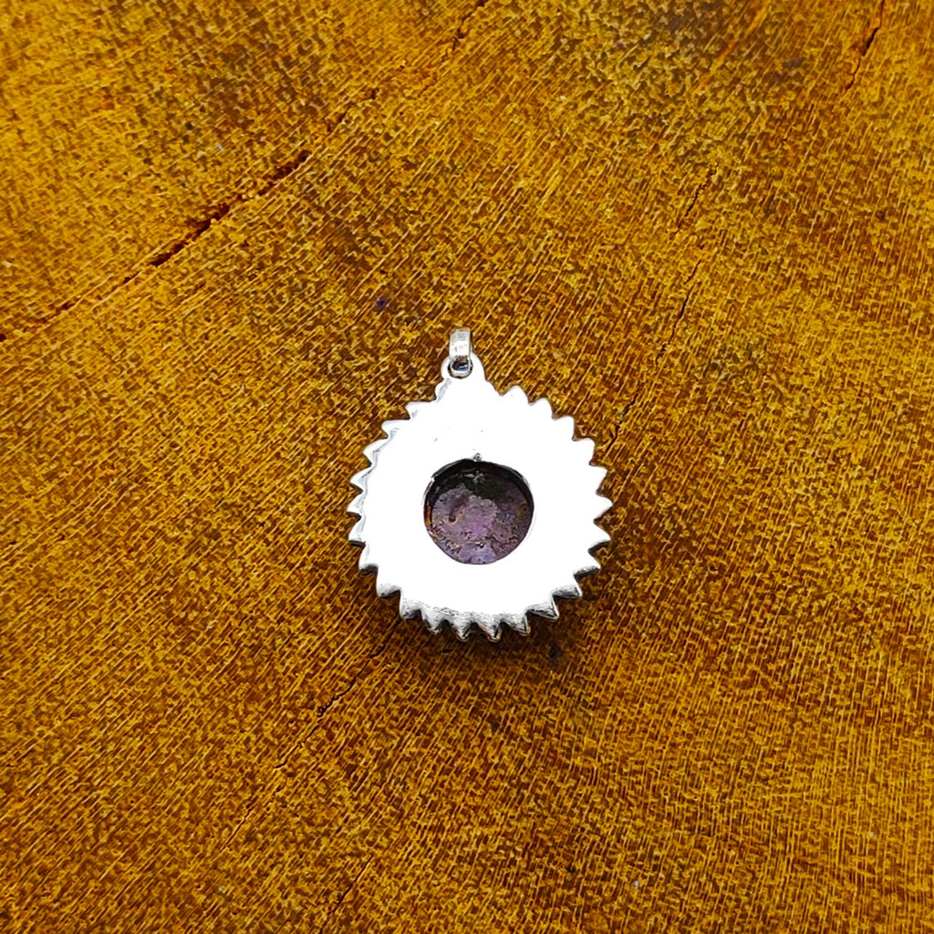 Purple Copper Turquoise 925 Silver Dainty Necklace