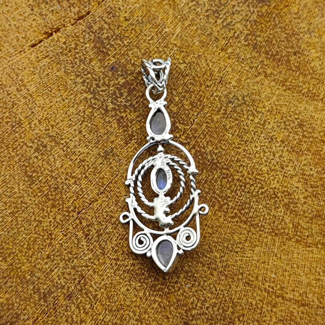 Rainbow Moonstone Multi Stone 925 Silver Bezel Pendant