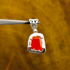 Carnelian Thick Bezel 925 Silver Heavy Prong Pendant