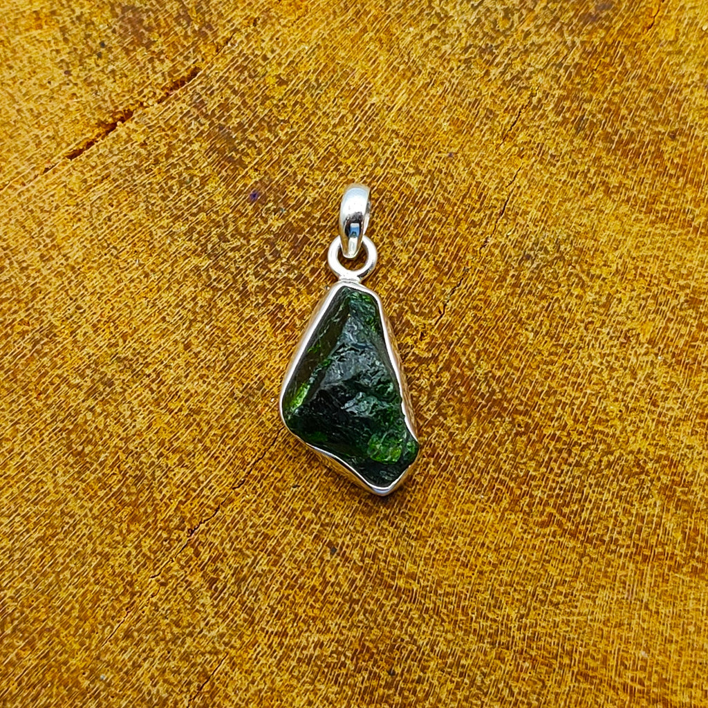 Chrome Diopside 925 Silver Boho Necklace Handmade